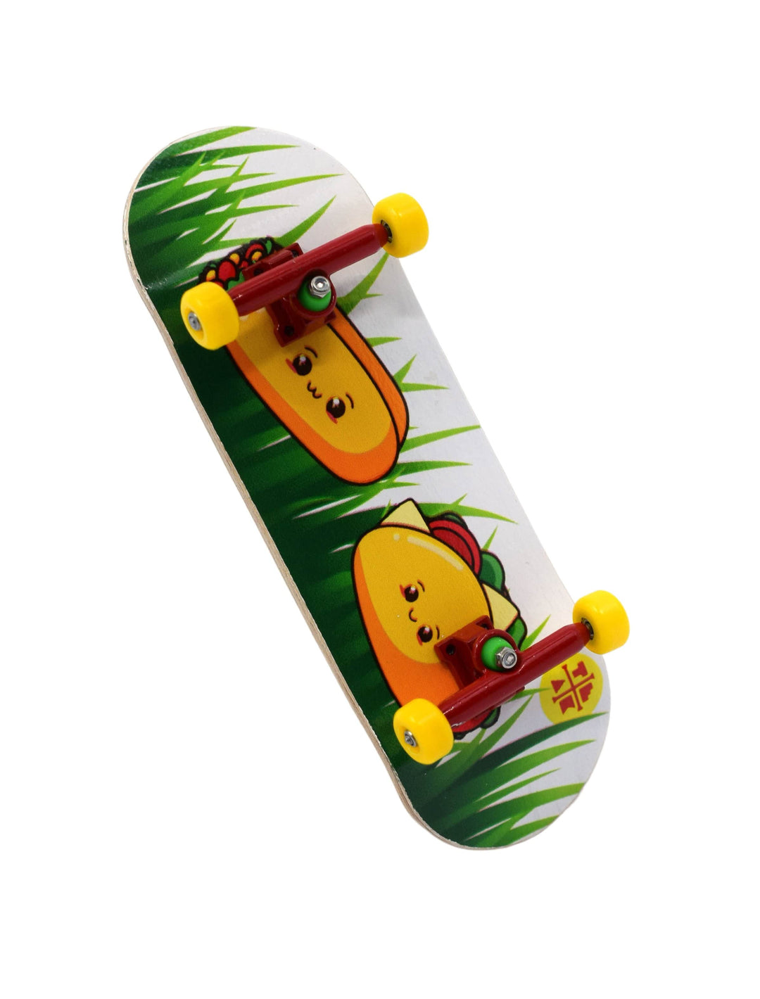 Teak Tuning 32mm Prolific Gen1 Fingerboard Complete - "Happy Tacos" Graphic - Gen1 Prodigy Trucks + Pro Duro Bubble Bushings