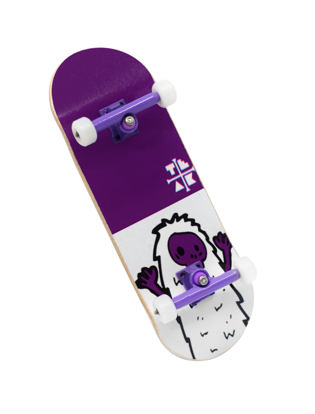 Teak Tuning 32mm Prolific Gen1 Fingerboard Complete - "Purple Yeti" Graphic - Gen1 Prodigy Trucks + Pro Duro Bubble Bushings