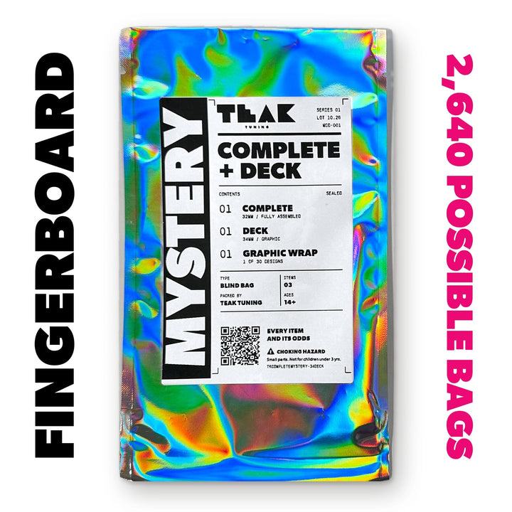 Teak Tuning Mystery Fingerboard Complete + Deck - 32mm Prolific Complete + 34mm Graphic Deck + Graphic Wrap