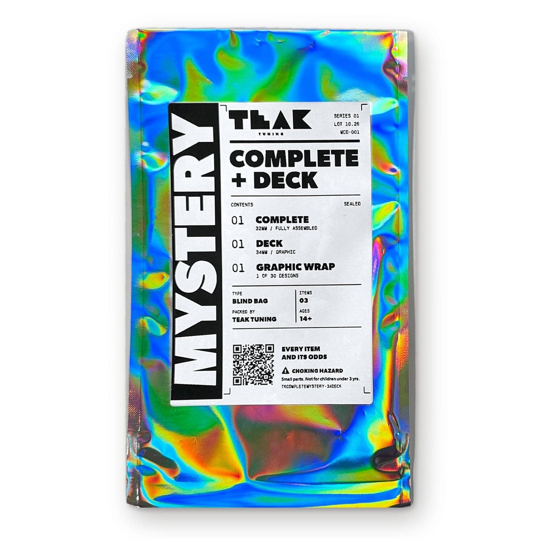 Teak Tuning Mystery Fingerboard Complete + Deck - 32mm Prolific Complete + 34mm Graphic Deck + Graphic Wrap