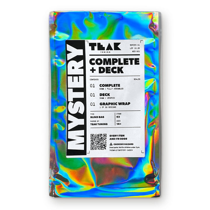 Teak Tuning Mystery Fingerboard Complete + Deck - 32mm Prolific Complete + 34mm Graphic Deck + Graphic Wrap