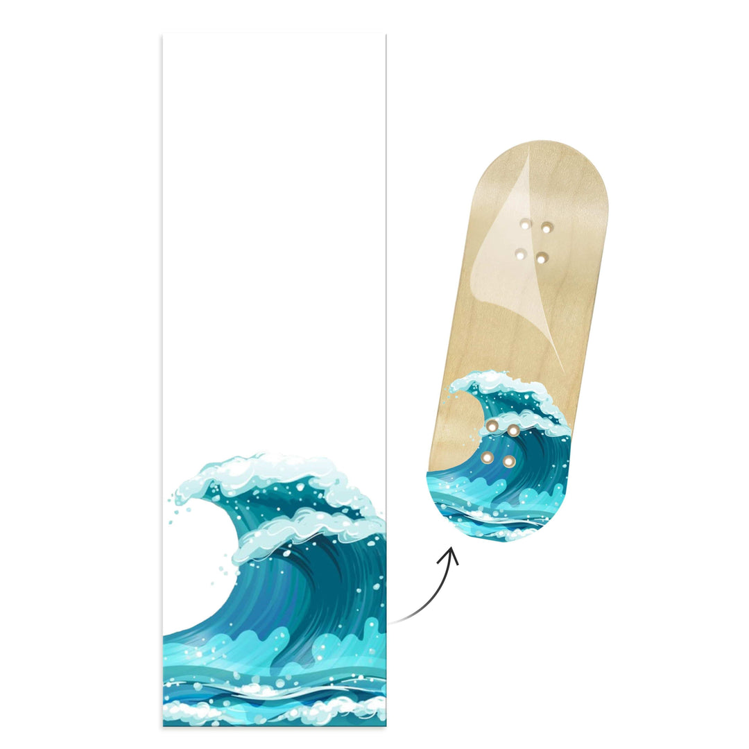 Teak Tuning "Waves" Teak Team Rider Collaboration Deck Graphic Wrap - 35mm x 110mm (Transparent Background)