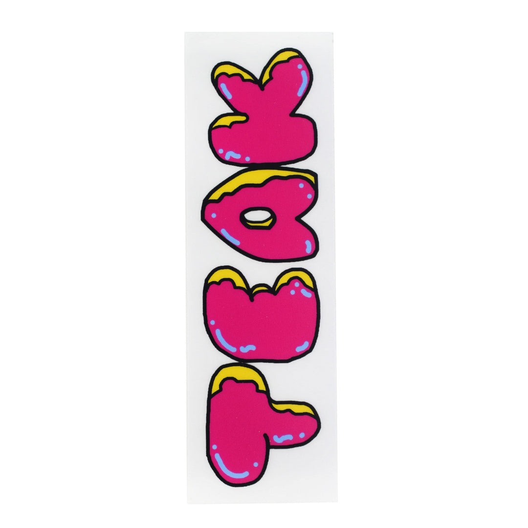 Teak Tuning "Donut Teak Logo, White" Deck Graphic Wrap (Transparent Background) - 35mm x 110mm