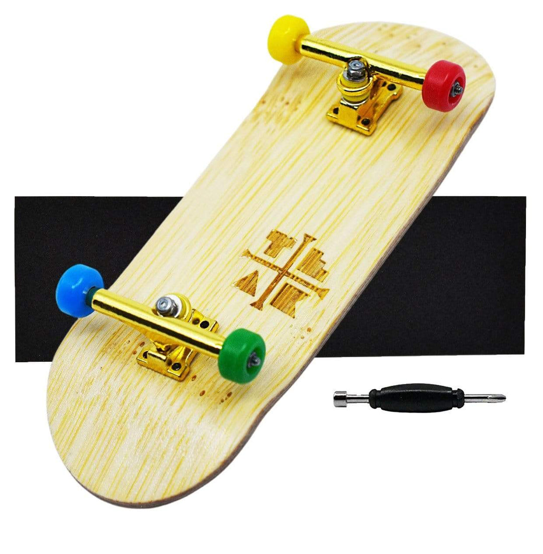 Teak Tuning 34mm Prolific Gen1 Fingerboard Complete - "Firework" Colorway - Gen1 Prodigy Trucks + Pro Duro Bubble Bushings