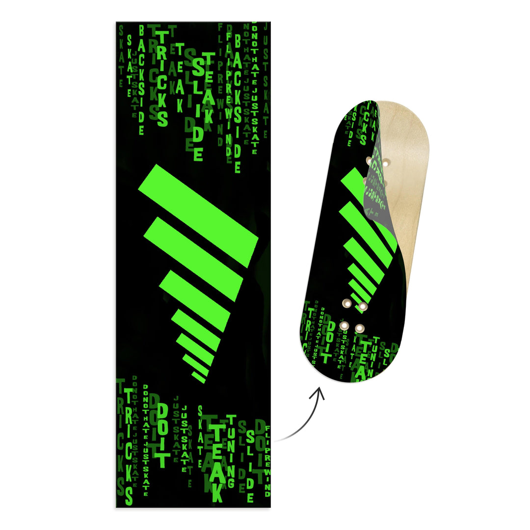 Teak Tuning "Code Rain" WellVentions Collaboration Deck Graphic Wrap - Designed by Wyatt (age 16) - 35mm x 110mm