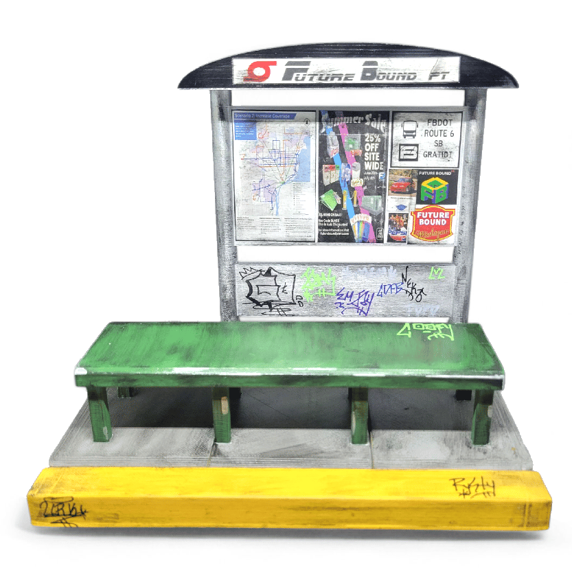 Future Bound Prints The Bus Stop - 7.25 Inches - Hand Painted &amp; Distressed Obstacle by Future Bound Prints (Copy)