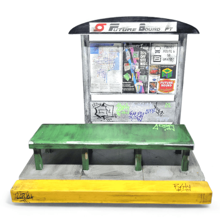 Future Bound Prints The Bus Stop - 7.25 Inches - Hand Painted &amp; Distressed Obstacle by Future Bound Prints (Copy)