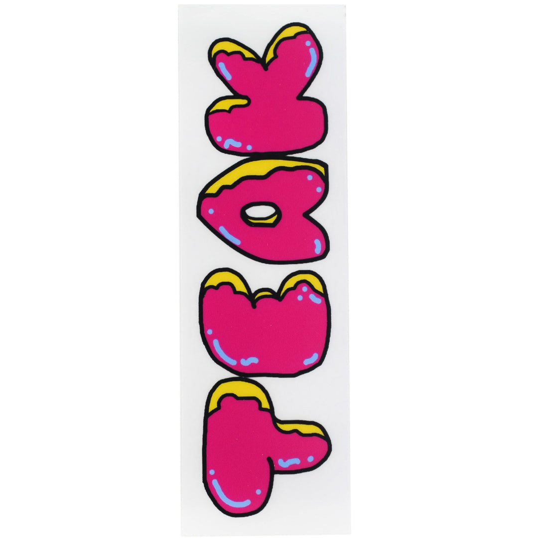 Teak Tuning "Donut Teak Logo, White" Deck Graphic Wrap (Transparent Background) - 35mm x 110mm