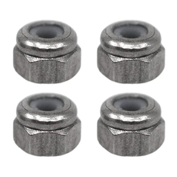 Teak Tuning Professional Nylon Insert Fingerboard Lock Nuts (Stainless Steel) 4 pack