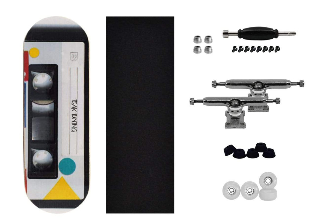 Teak Tuning 32mm Prolific Gen1 Fingerboard Complete - "Cassette Tape" Graphic - Gen1 Prodigy Trucks + Pro Duro Bubble Bushings