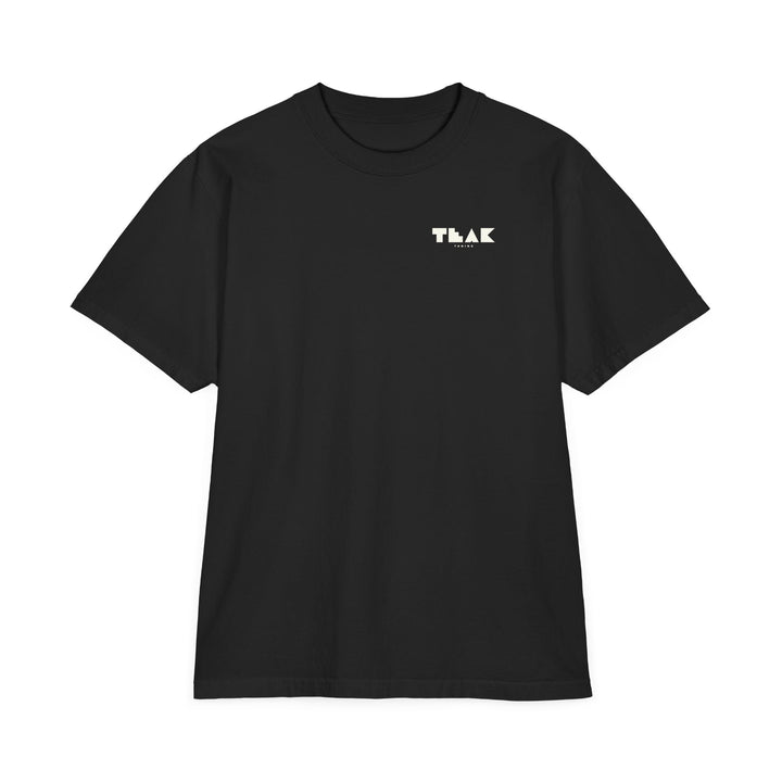 TEAK Outline Logo Tee in black, front: TEAK TUNING logo on the left chest