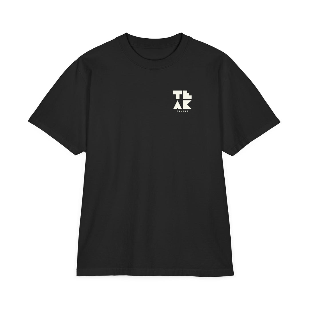 TK-34 Truck Assembly Tee in black, front: stacked TEAK logo on the left chest