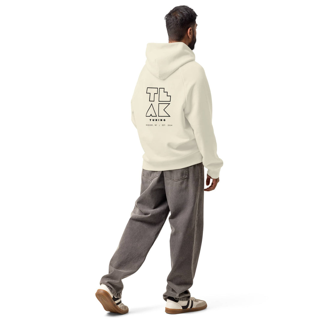 Teak Tuning Merch TEAK Outline Logo Hoodie, Cream - 16.5 oz Heavyweight Skate Hoodie