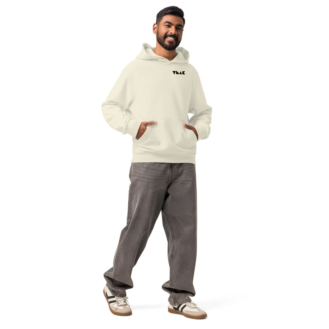 Teak Tuning Merch TEAK Outline Logo Hoodie, Cream - 16.5 oz Heavyweight Skate Hoodie