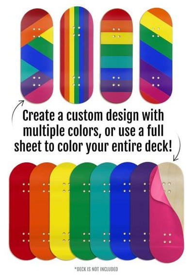 Teak Tuning Pride Rainbow Fingerboard Deck Wrap Set - Includes 8 ColorBlock Wraps - 35mm x 110mm Each