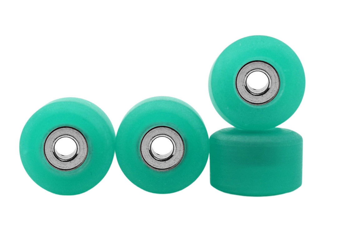 Teak Tuning Apex 61D Urethane Fingerboard Wheels, New Street Shape, Ultra Spin Bearings - Teak Teal Colorway - Set of 4