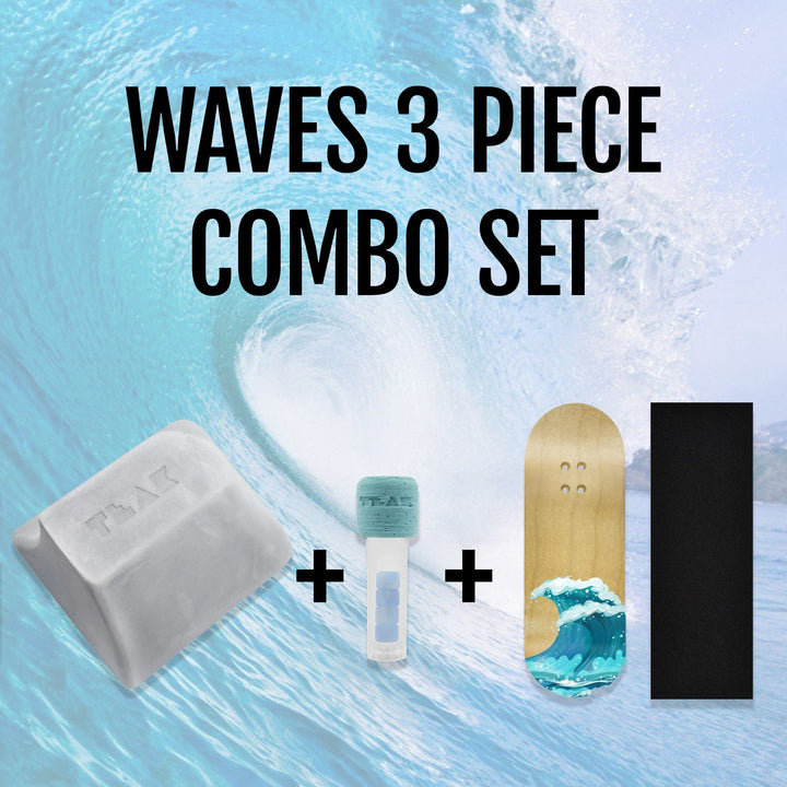 Teak Tuning WAVES 3 Piece COMBO SET - ocean swirl apex wheels +34mm waves heat transfer graphic complete + monument wave concrete obstacle bundle