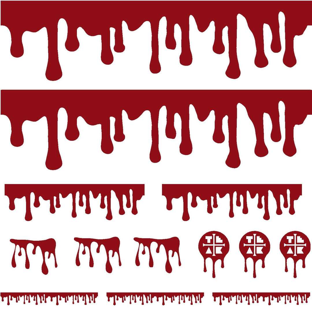 Teak Tuning DIY Slime Drip Stickers from Ramps/Deck (Extra Large 11" Sticker Sheet) Dark Red