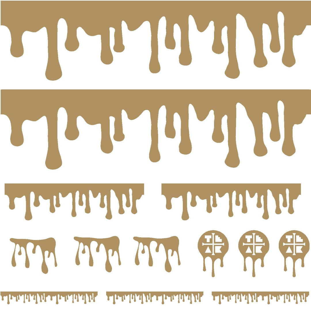 Teak Tuning DIY Slime Drip Stickers from Ramps/Deck (Extra Large 11" Sticker Sheet) Gold