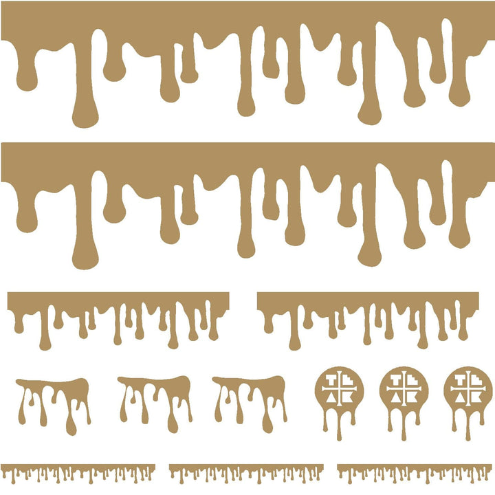 Teak Tuning DIY Slime Drip Stickers from Ramps/Deck (Extra Large 11" Sticker Sheet) Gold