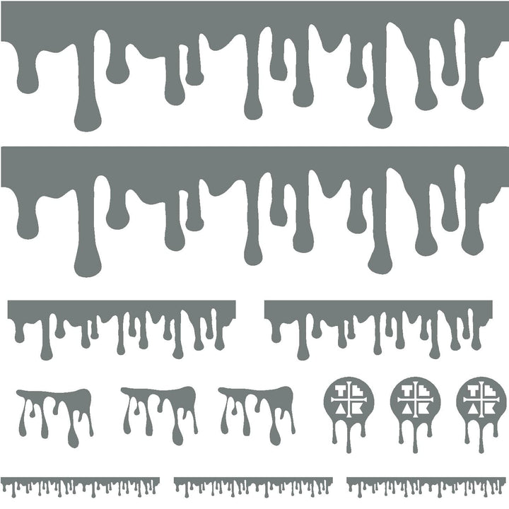 Teak Tuning DIY Slime Drip Stickers from Ramps/Deck (Extra Large 11" Sticker Sheet) Gray