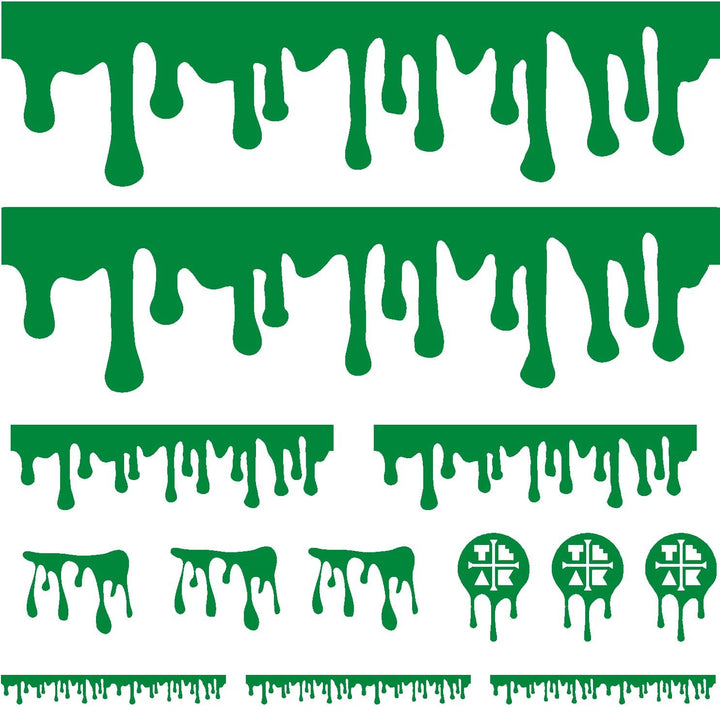 Teak Tuning DIY Slime Drip Stickers from Ramps/Deck (Extra Large 11" Sticker Sheet) Green