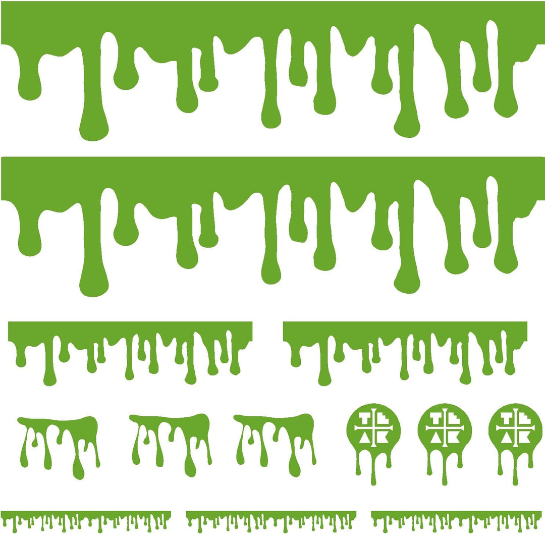 Teak Tuning DIY Slime Drip Stickers from Ramps/Deck (Extra Large 11" Sticker Sheet) Lime