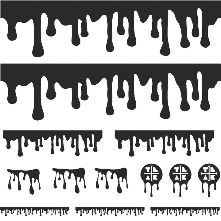 Teak Tuning DIY Slime Drip Stickers from Ramps/Deck (Extra Large 11" Sticker Sheet) Matte Black