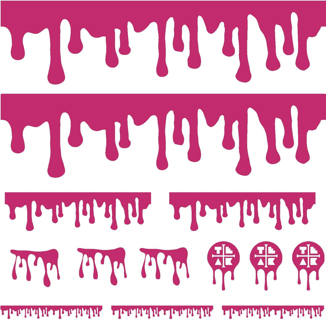 Teak Tuning DIY Slime Drip Stickers from Ramps/Deck (Extra Large 11" Sticker Sheet) Pink