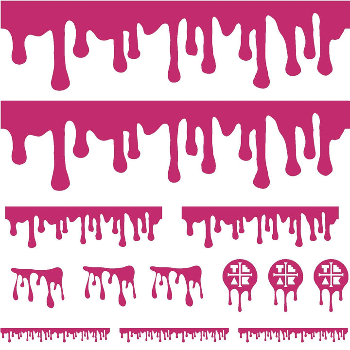 Teak Tuning DIY Slime Drip Stickers from Ramps/Deck (Extra Large 11" Sticker Sheet) Pink