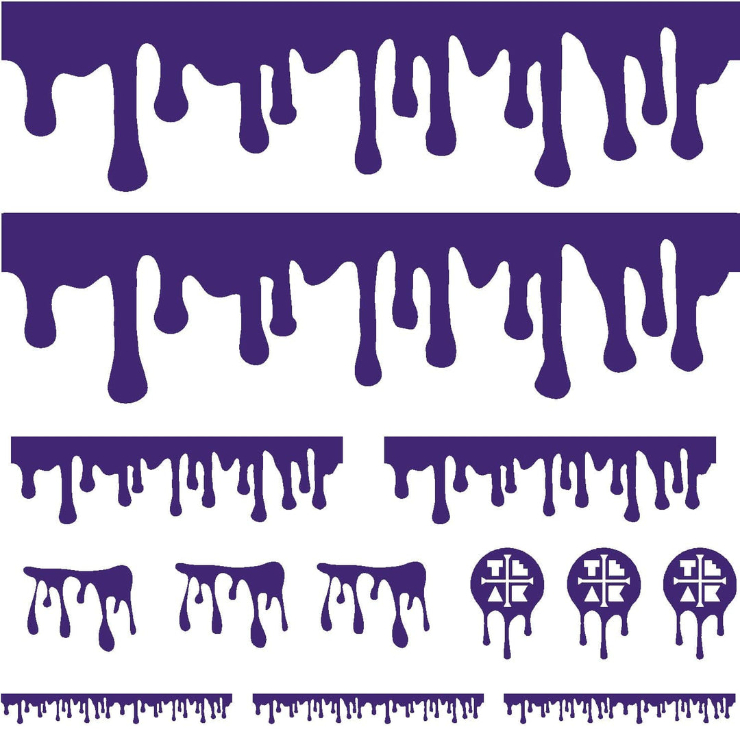 Teak Tuning DIY Slime Drip Stickers from Ramps/Deck (Extra Large 11" Sticker Sheet) Purple