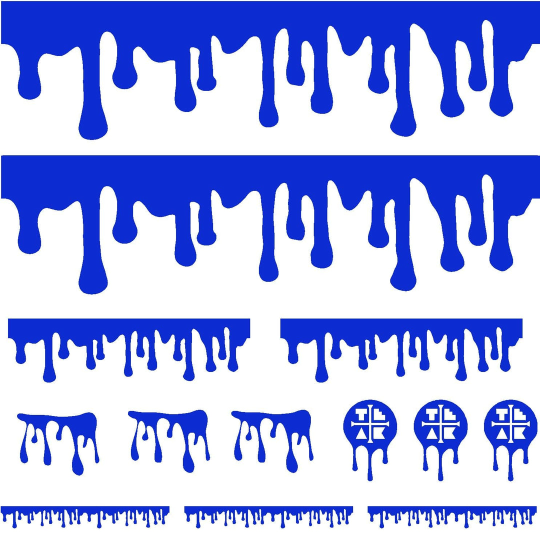 Teak Tuning DIY Slime Drip Stickers from Ramps/Deck (Extra Large 11" Sticker Sheet) Royal Blue