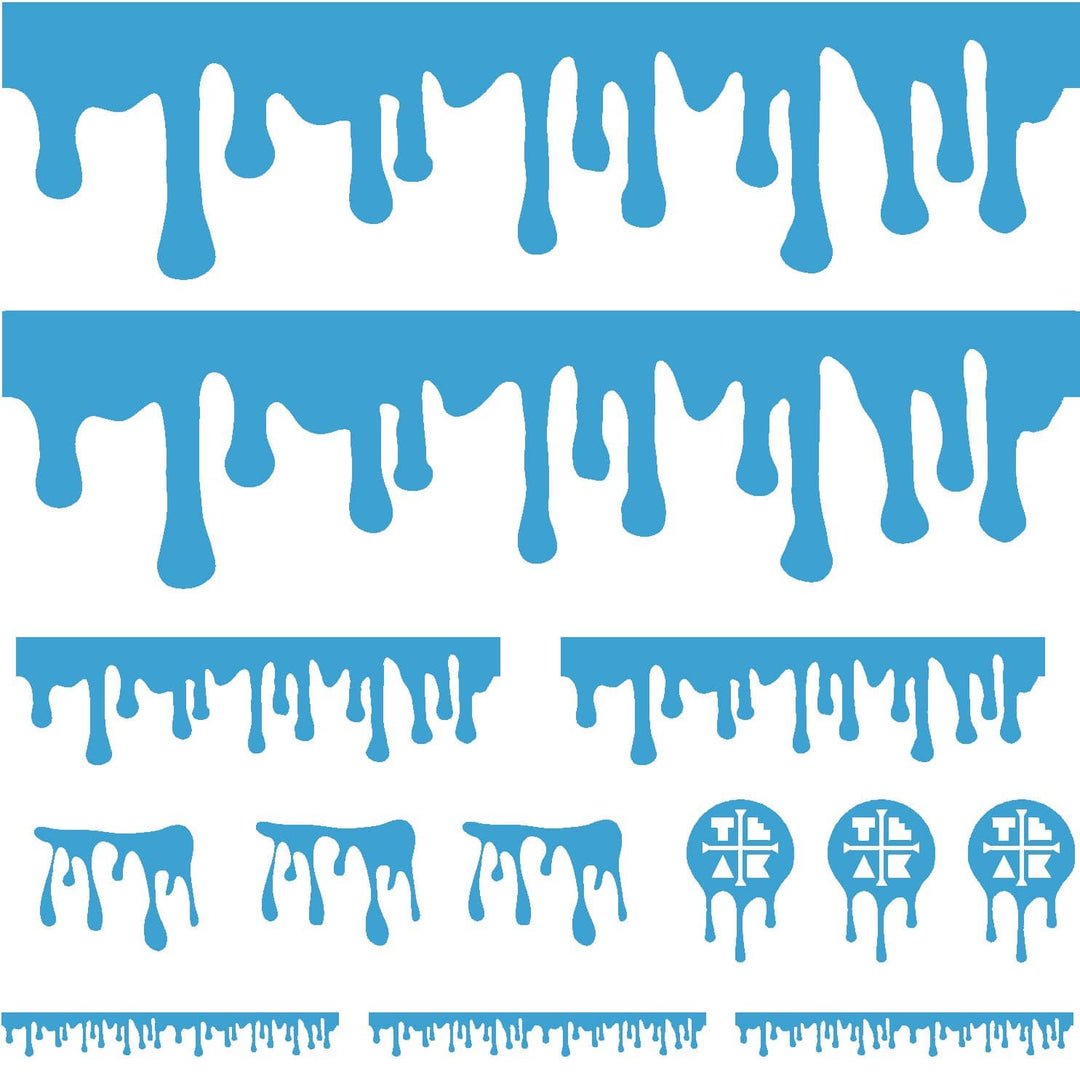 Teak Tuning DIY Slime Drip Stickers from Ramps/Deck (Extra Large 11" Sticker Sheet) Sky Blue