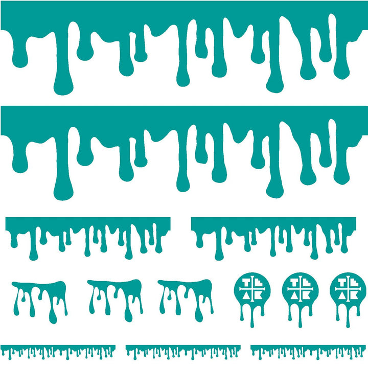 Teak Tuning DIY Slime Drip Stickers from Ramps/Deck (Extra Large 11" Sticker Sheet) Turquoise