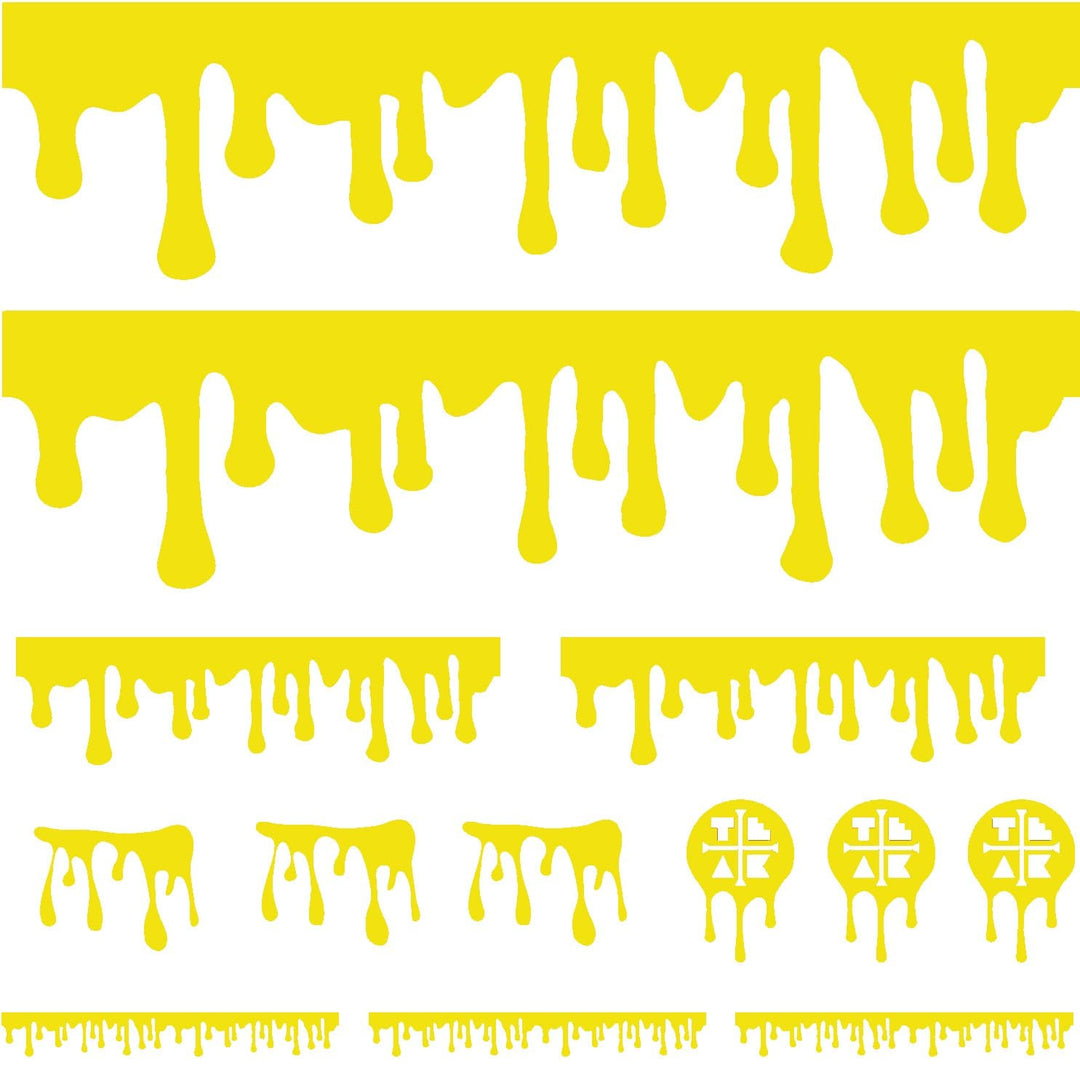 Teak Tuning DIY Slime Drip Stickers from Ramps/Deck (Extra Large 11" Sticker Sheet) Yellow