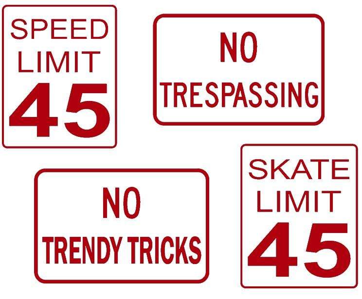 Teak Tuning DIY Mini Road Sign Decal Kit - Sticker Sheet of 4 Decals