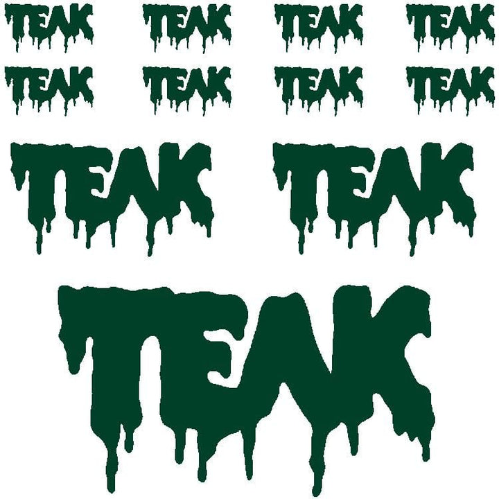 Teak Tuning OG Teak Slime Sticker Sheet (11 Stickers) Dark Green