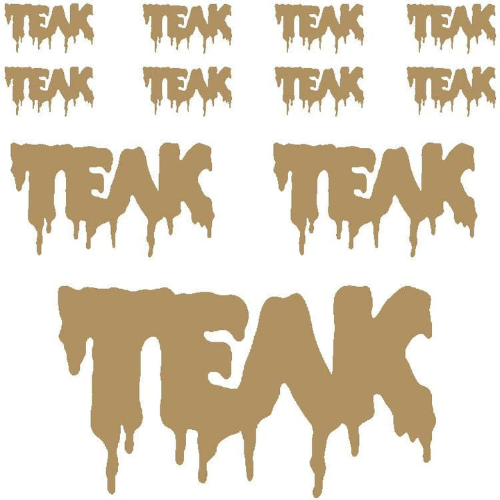 Teak Tuning OG Teak Slime Sticker Sheet (11 Stickers) Gold