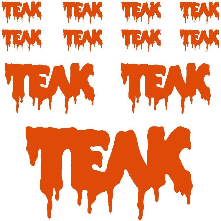 Teak Tuning OG Teak Slime Sticker Sheet (11 Stickers) Orange