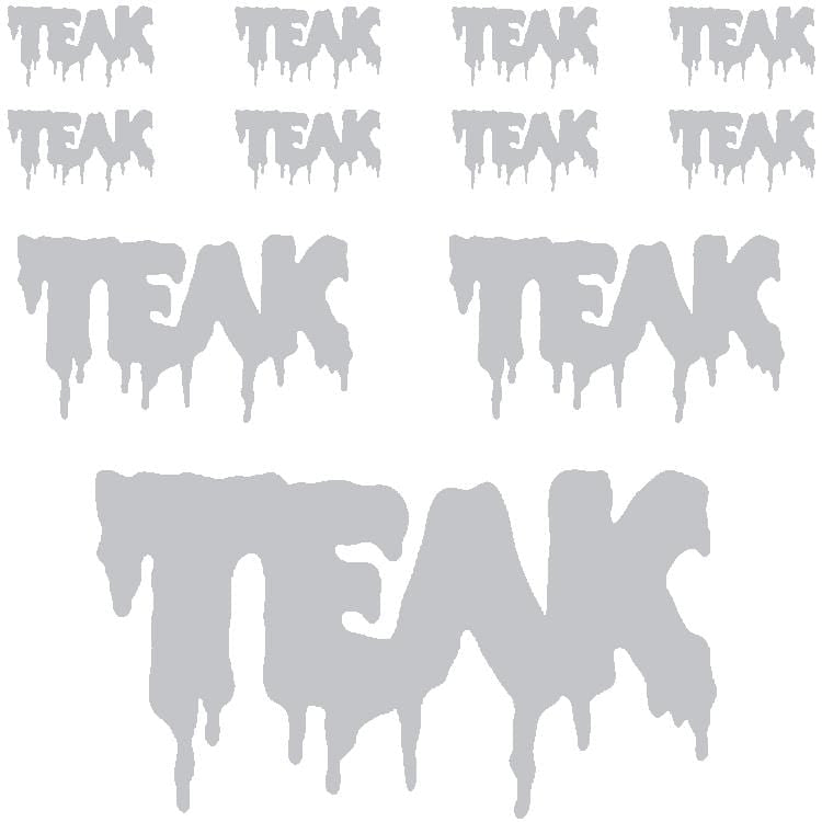 Teak Tuning OG Teak Slime Sticker Sheet (11 Stickers) Silver Gray