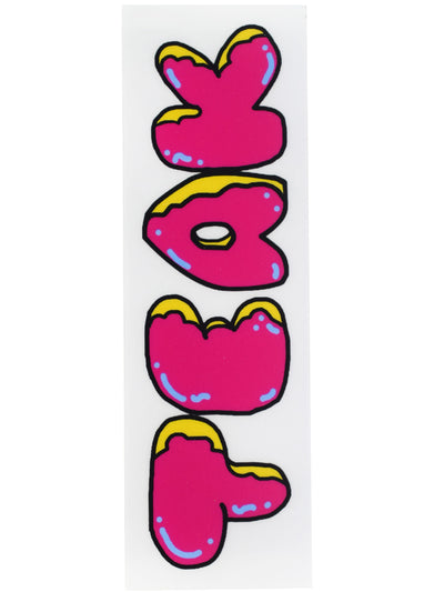 Teak Tuning "Donut Teak Logo, White" Deck Graphic Wrap (Transparent Background) - 35mm x 110mm