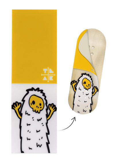 Teak Tuning "Yellow Yeti" Deck Graphic Wrap (Transparent Background) - 35mm x 110mm