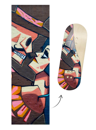 Teak Tuning "Skeleton Love" Deck Graphic Wrap - 35mm x 110mm