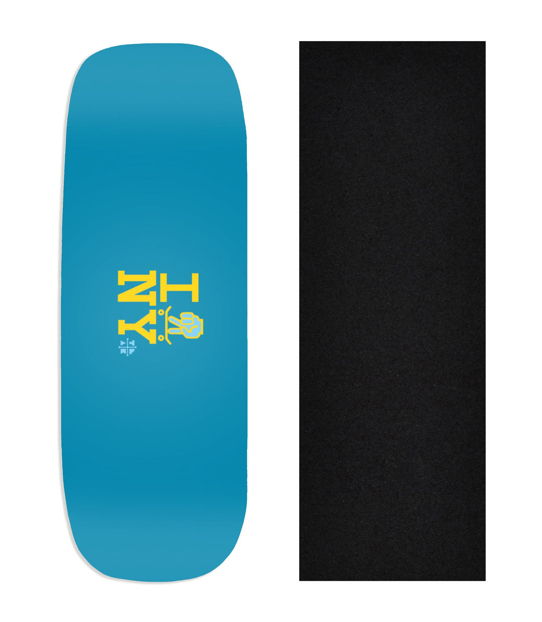 Teak Tuning Heat Transfer Graphic Wooden Fingerboard Deck, "I Skate NY" (Blue) Boxy Deck