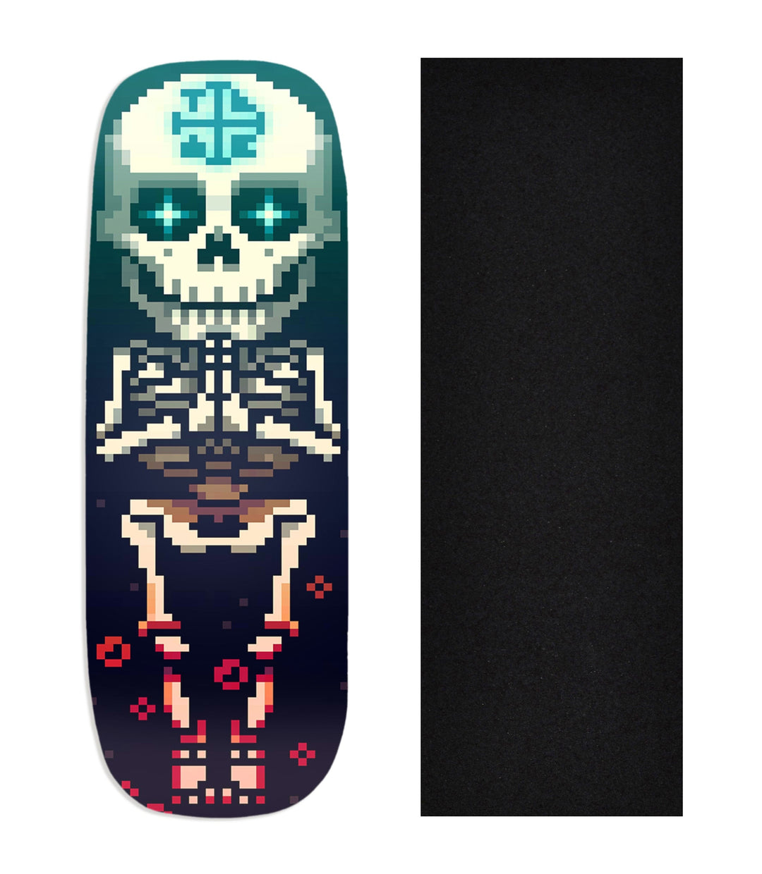 Teak Tuning Heat Transfer Graphic Wooden Fingerboard Deck, "Ancient Light" Boxy Deck