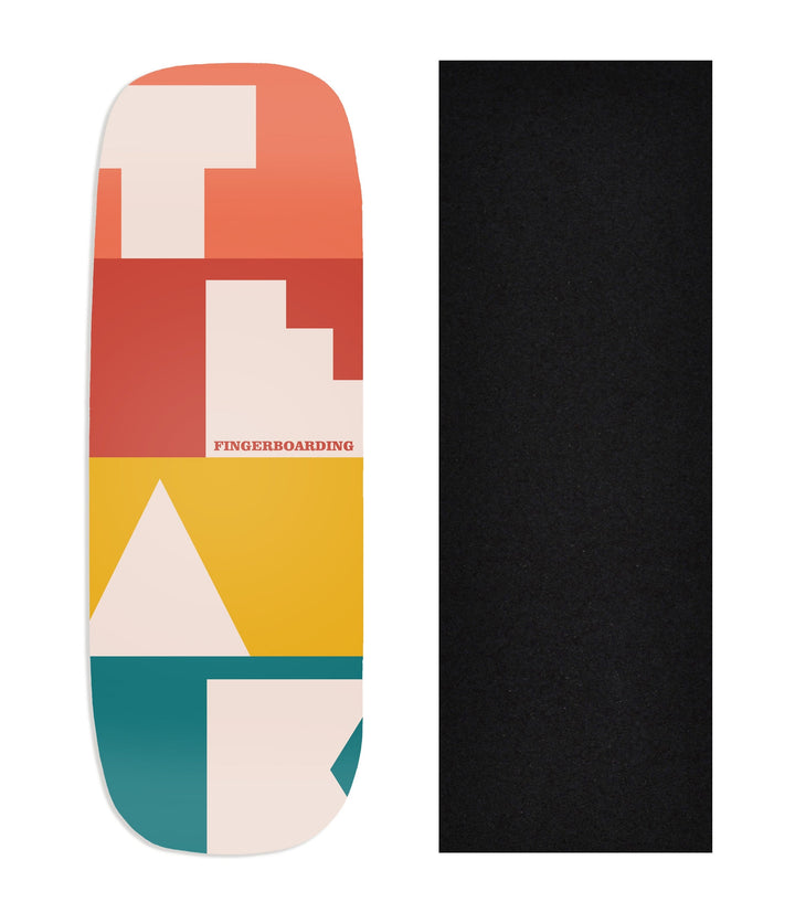 Teak Tuning Heat Transfer Graphic Wooden Fingerboard Deck, @constant_signs - Entry#20 Boxy Deck