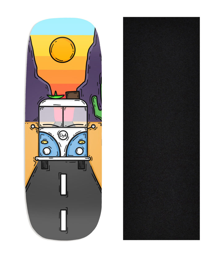 Teak Tuning Heat Transfer Graphic Wooden Fingerboard Deck, @esofiaa- Entry#104 Boxy Deck