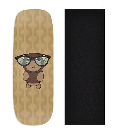 Teak Tuning Heat Transfer Graphic Wooden Fingerboard Deck, "@trumanlum - Entry 128" Boxy Deck