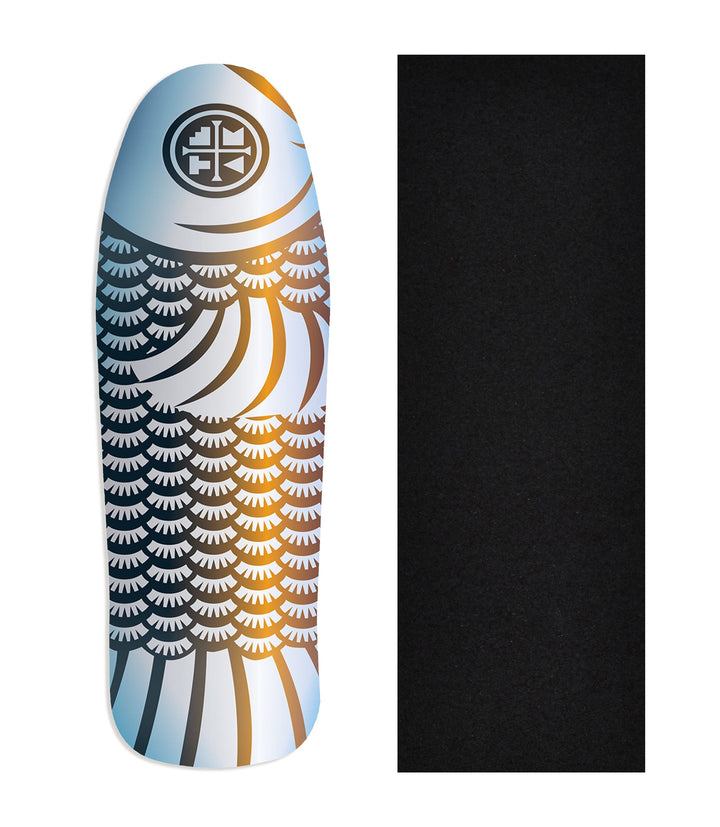 Teak Tuning Heat Transfer Graphic Wooden Fingerboard Deck, "Scales" Carlsbad Cruiser Deck