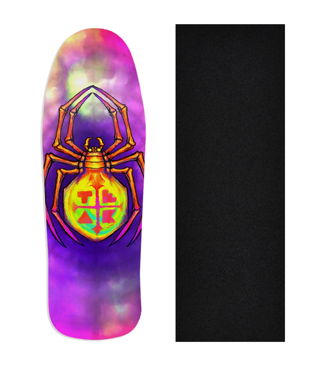 Teak Tuning Heat Transfer Graphic Wooden Fingerboard Deck, "Arachnoid" Carlsbad Cruiser Deck